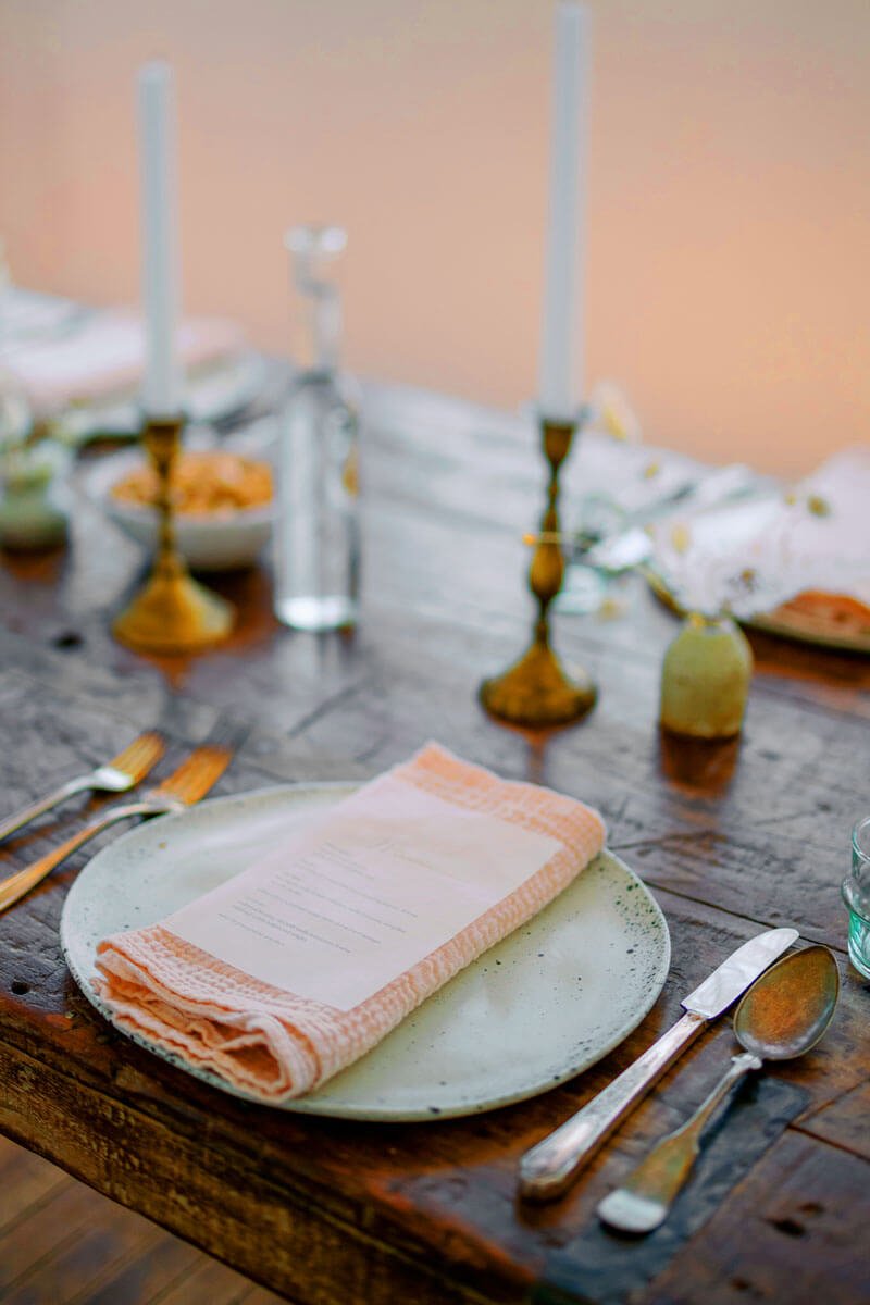 Elegant candlelit table setting